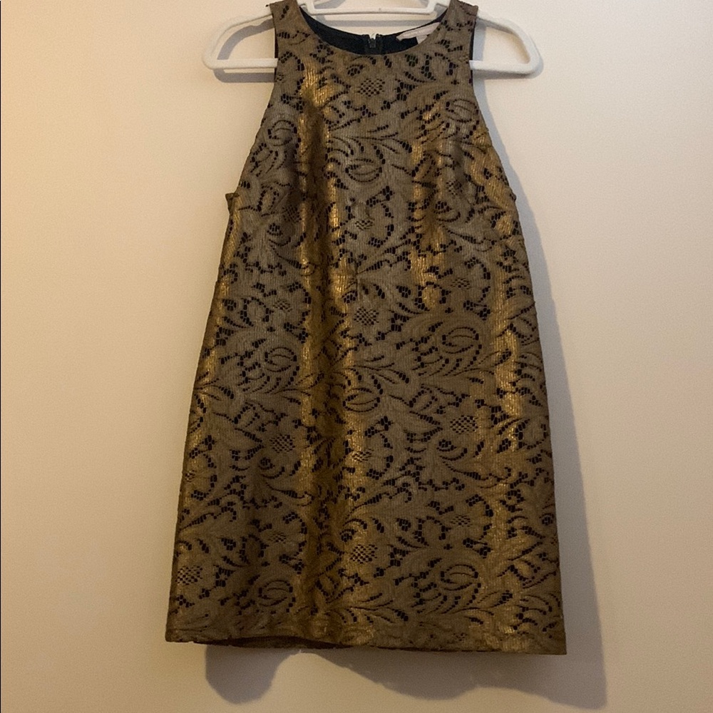 Gold and Black Sleeveless Dress